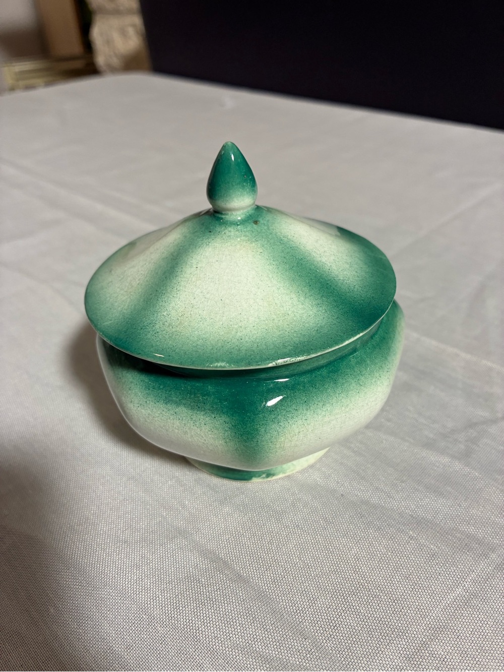 Green Ceramic Lidded Decorative Jar - Home Art Beautiful